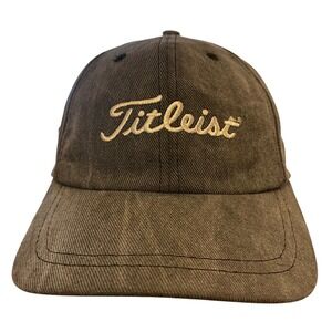 Titleist Black Acid Wash Golf Hat Stretch Fit Cap Baseball Hat Adjustable